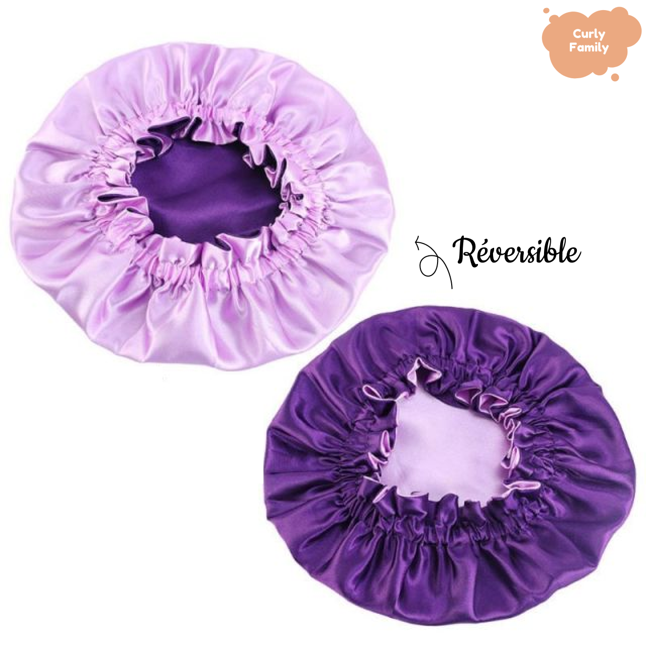 Bonnet en Satin Enfant Réglable et Réversible